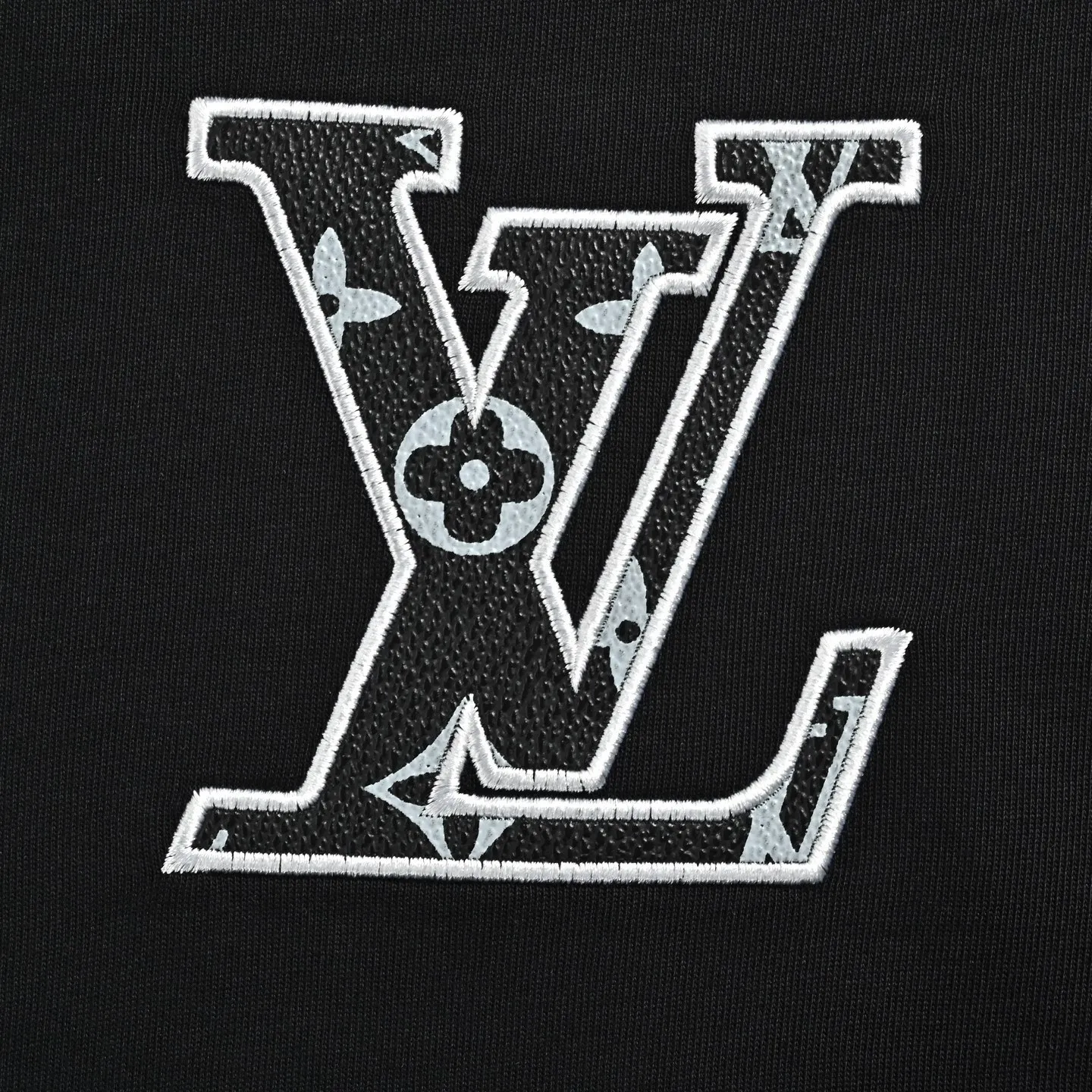 Louis Vuitton/Louis Vuitton leather logo embroidered short sleeves